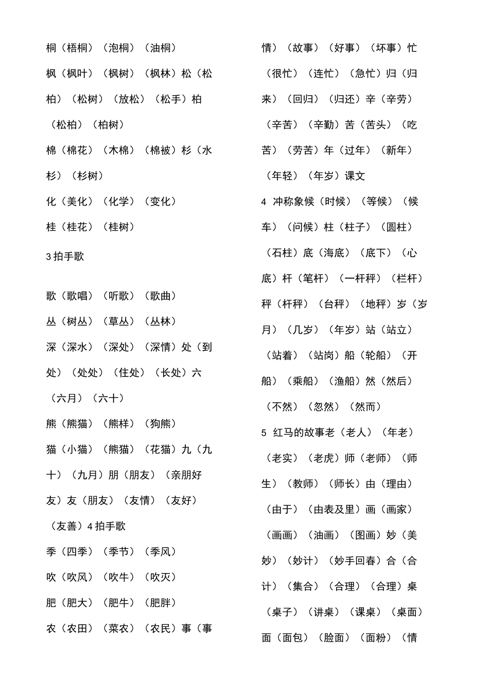 语文二年级(上册)生字表_第2页