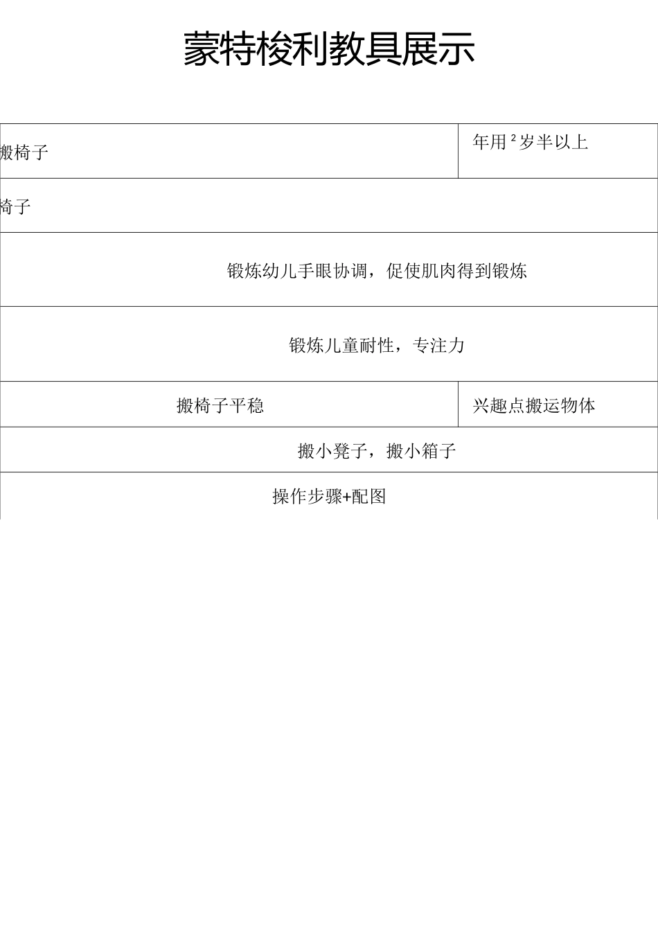 蒙台梭利教具详细展示表_第1页