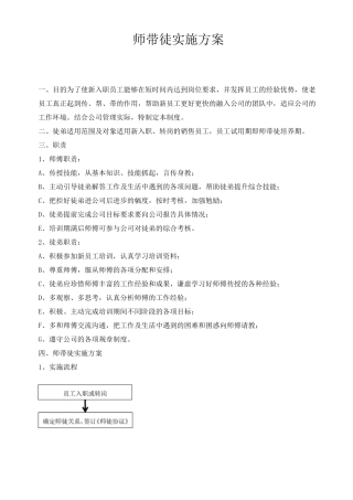 师带徒实施方案