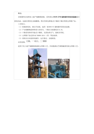 硫酸钠(Na2SO4)专用蒸发结晶装置