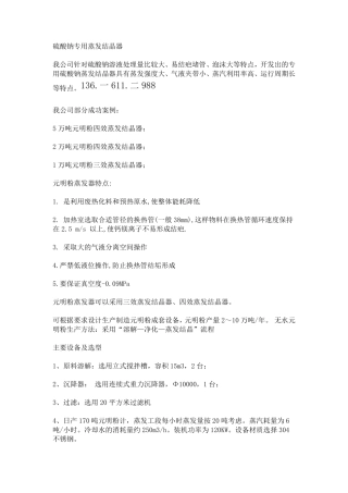 硫酸钠专用蒸发结晶器