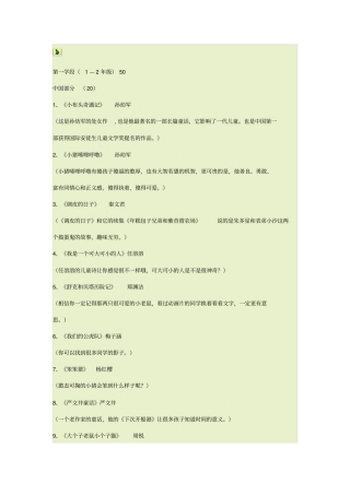 小学阶段儿童读物汇总
