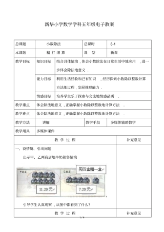 小数除法的意义精打细算