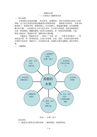 小班主题活动——香甜水果