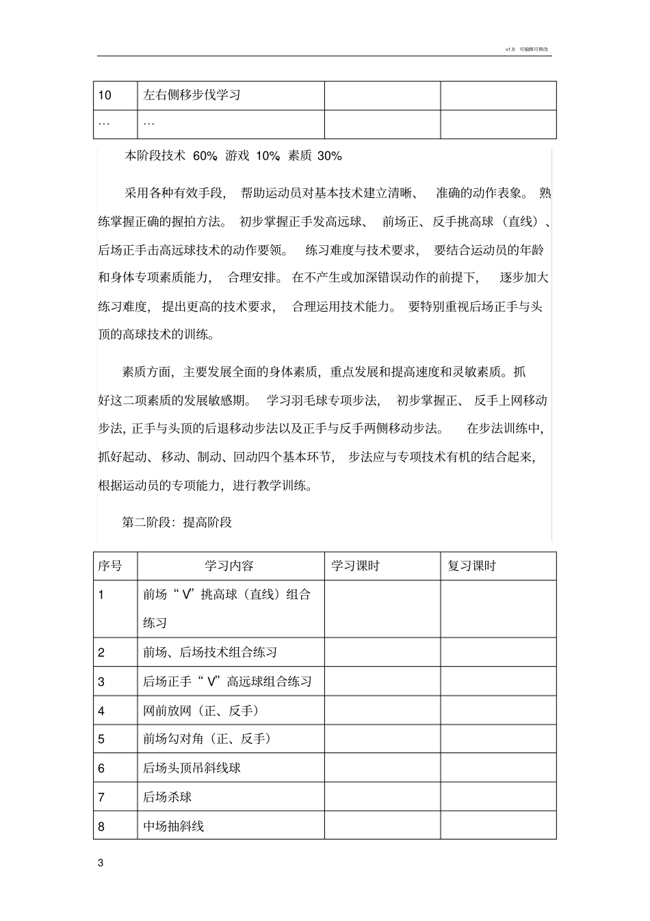 少儿羽毛球培训方案_第3页