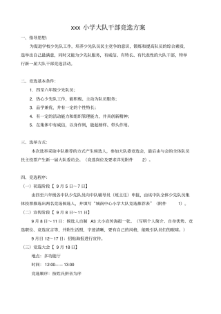 少先队大队部干部选举方案