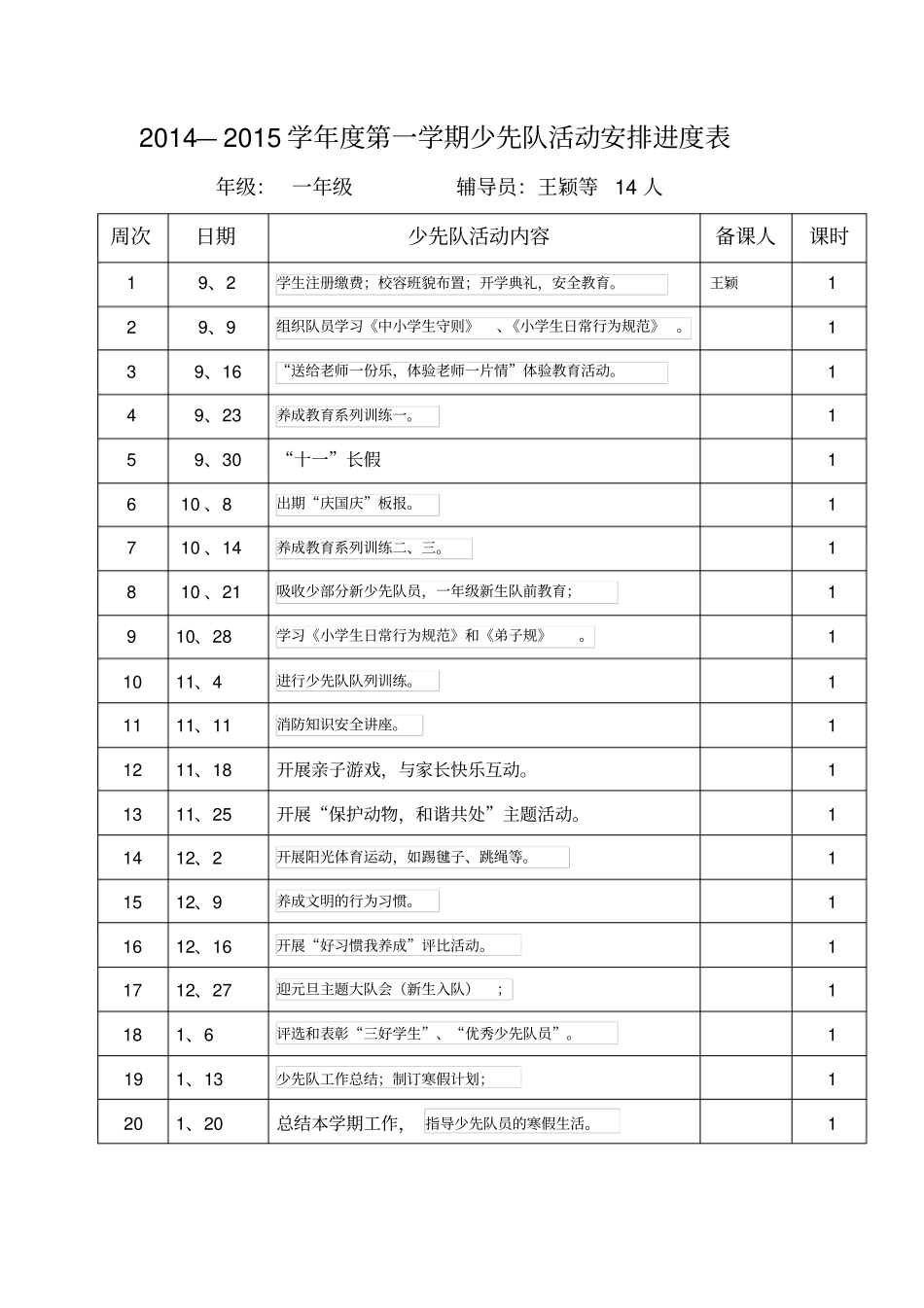 少先队活动计划表和安排配档表_第3页