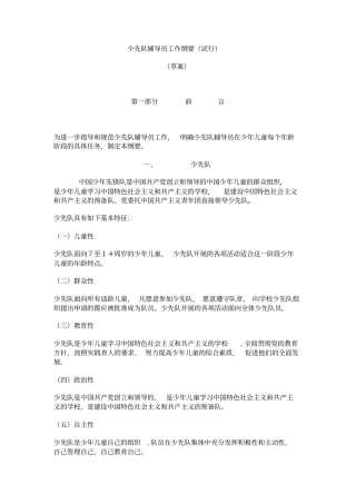 少先队辅导员工作纲要