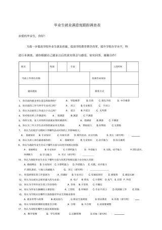 就业指导服务满意度问卷调查