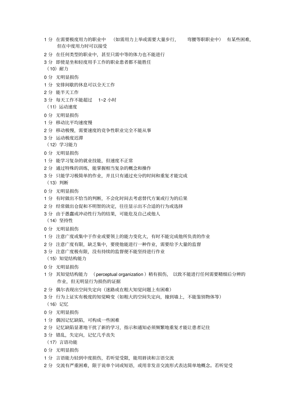 就业能力的医学评定-功能评价调查表_第3页