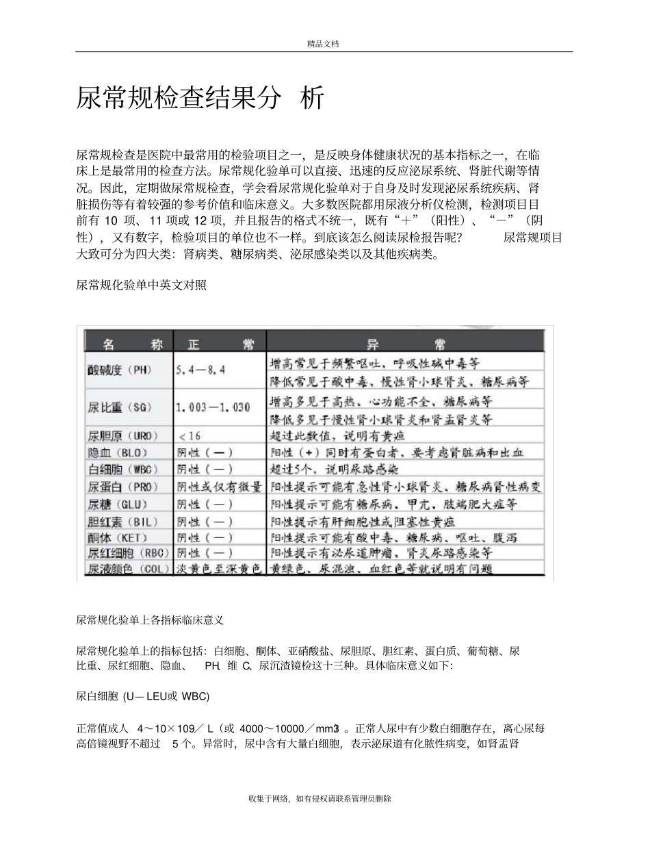 尿常规检查结果分析教学内容_第2页