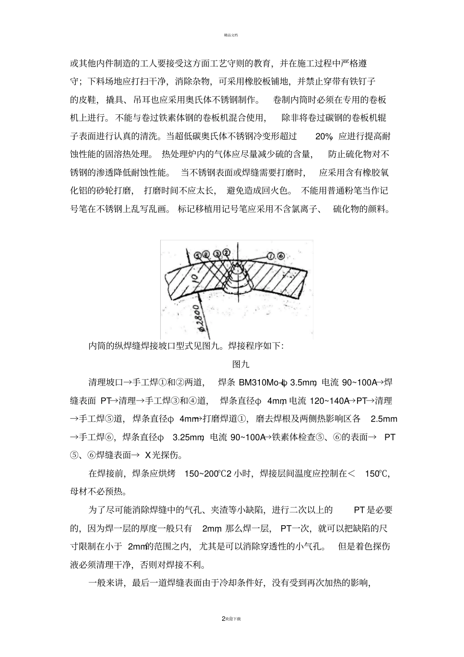 尿素合成塔主要零部件的制造工艺流程设计_第2页
