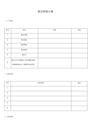 展会参展方案