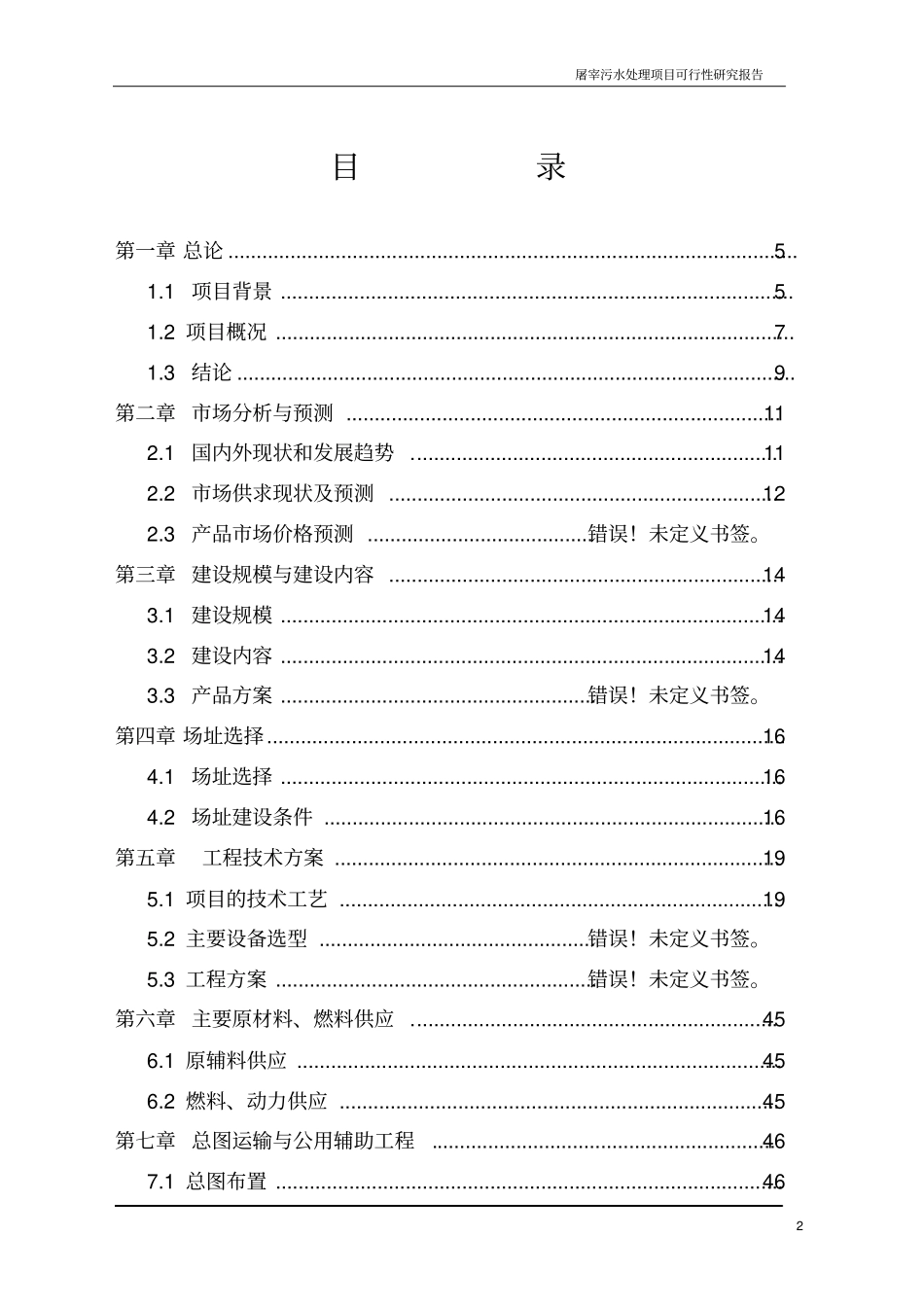 屠宰污水处理项目可行性研究报告_第2页
