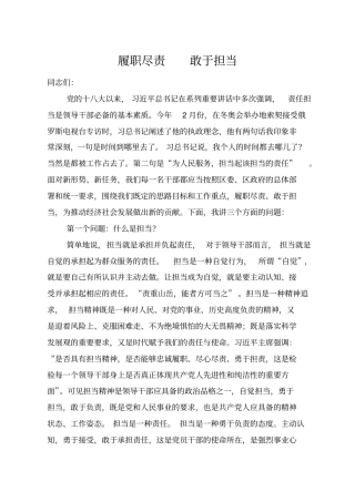 履职尽责敢于担当