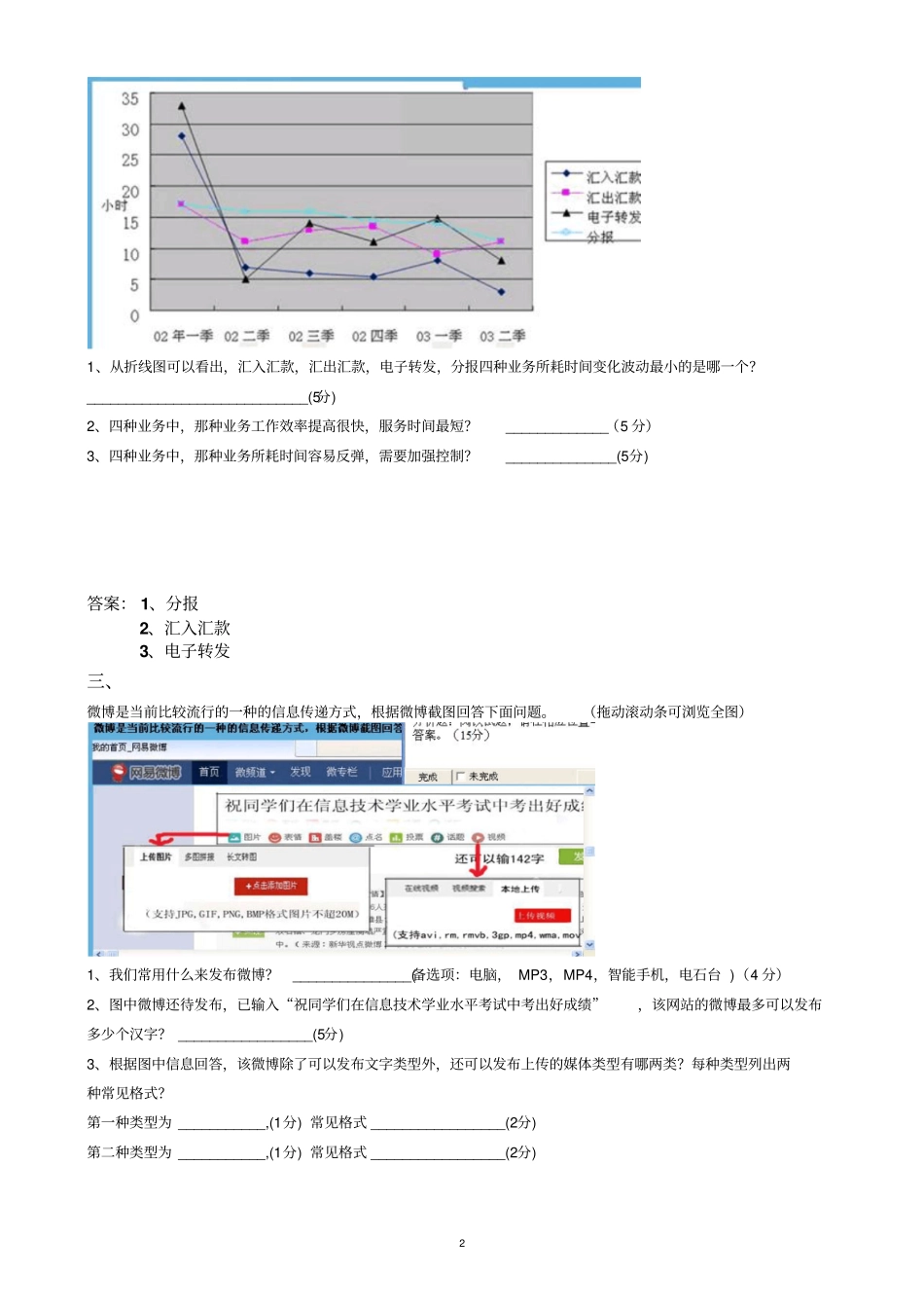 山东2015年信息技术学业水平考试题讲解_第2页