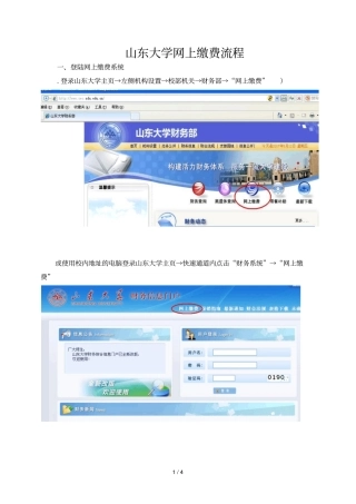 山东大学网上缴费流程