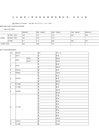 山东建筑工程材料检测费收费标准