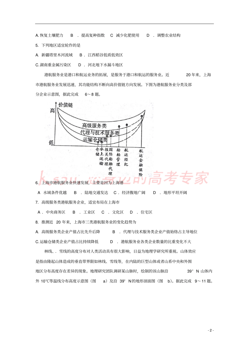 山东济南2018届高三文综第一次模拟考试试题_第2页