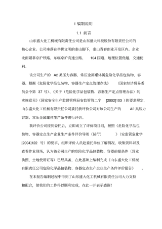 山东盛大化工机械有限责任公司安全评价报告