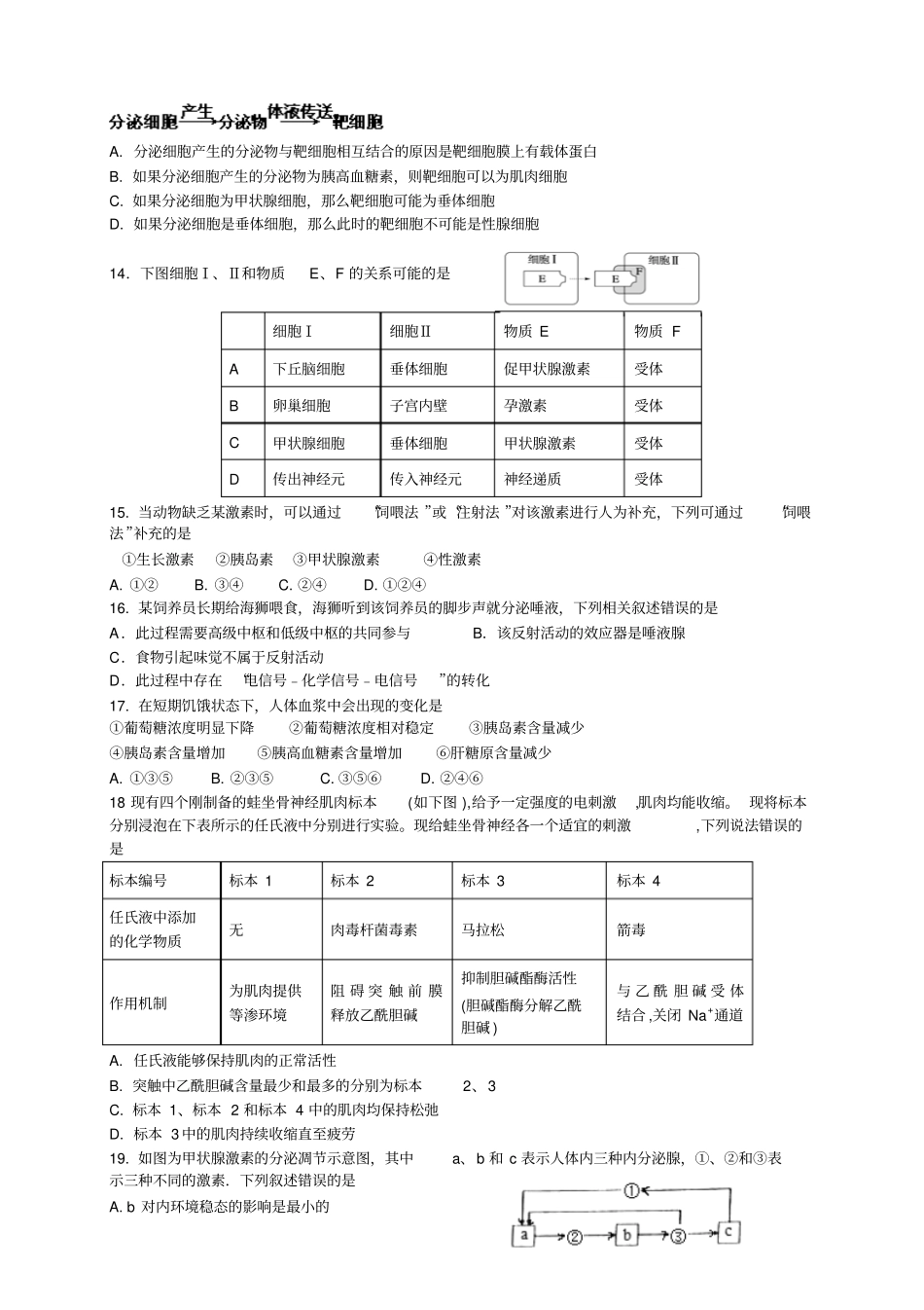 山西大学附属中学1718学年高二上学期10月月考——生物生物_第3页