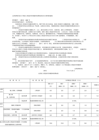山西工程造价咨询服务收费标准