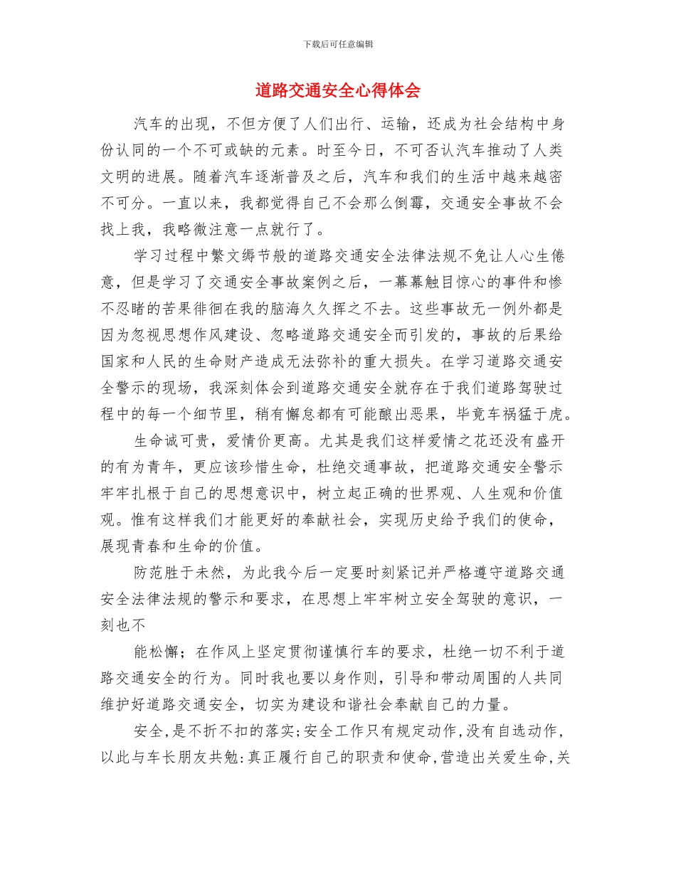 道路交通安全年度工作计划与道路交通安全心得体会汇编_第3页