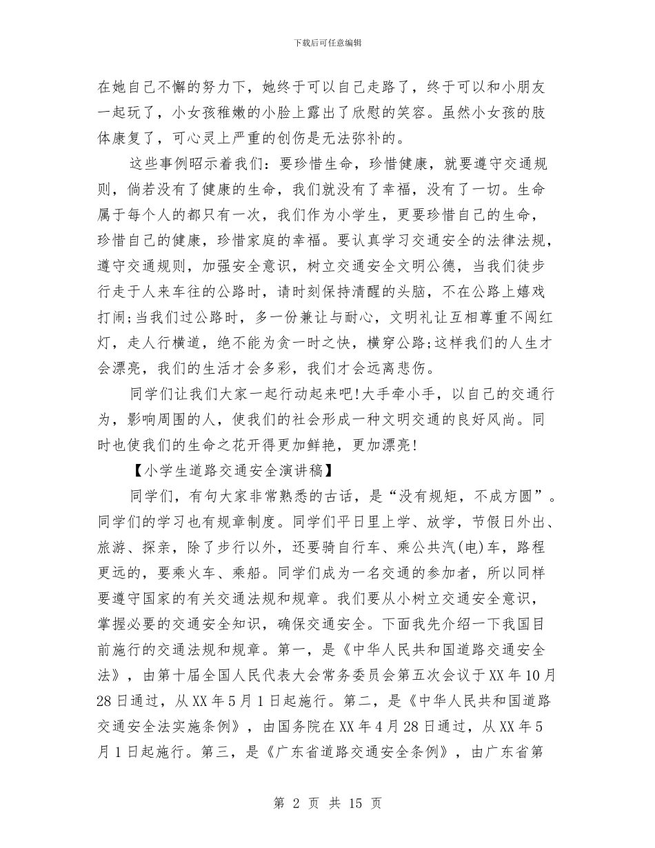 道路交通安全演讲稿与道路交通安全综合整治方案汇编_第2页