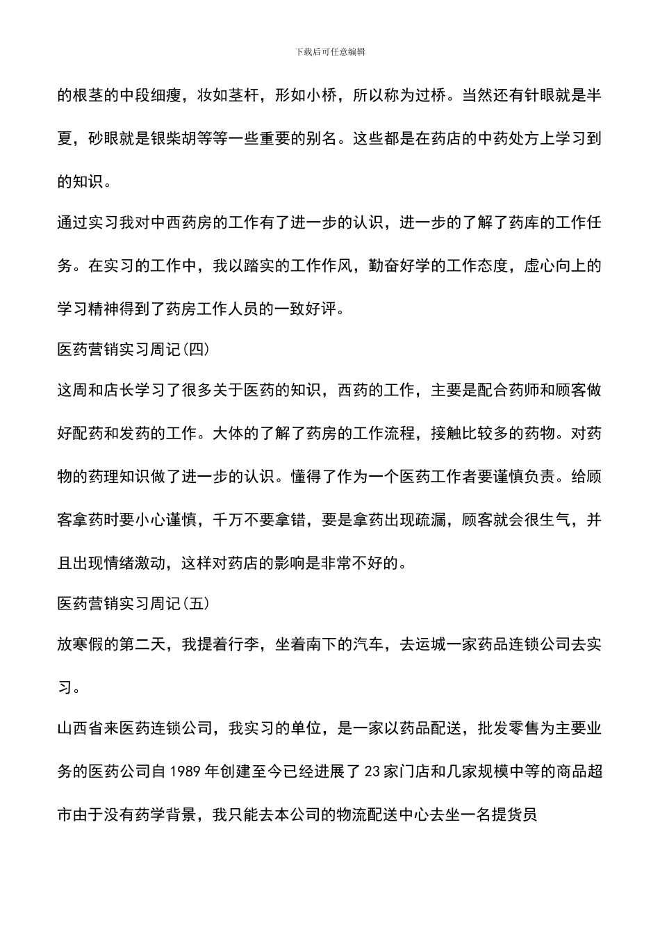 遴选文档：医药营销实习周记范文_第3页