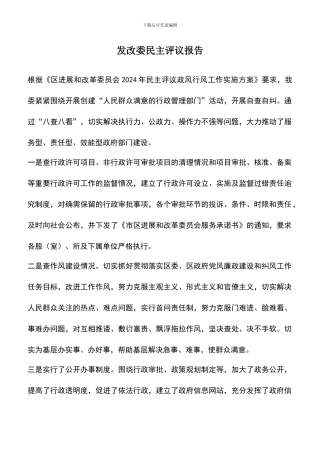 遴选文档：发改委民主评议报告