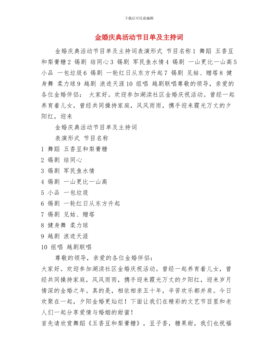 野鸡养殖社典型事迹材料与金婚庆典活动节目单及主持词汇编_第2页