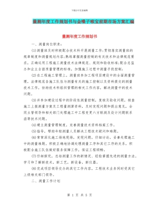 量测年度工作规划书与金嗓子喉宝前期市场方案汇编