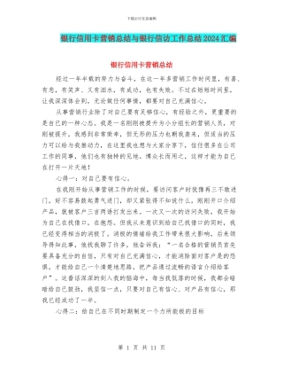 银行信用卡营销总结与银行信访工作总结2024汇编