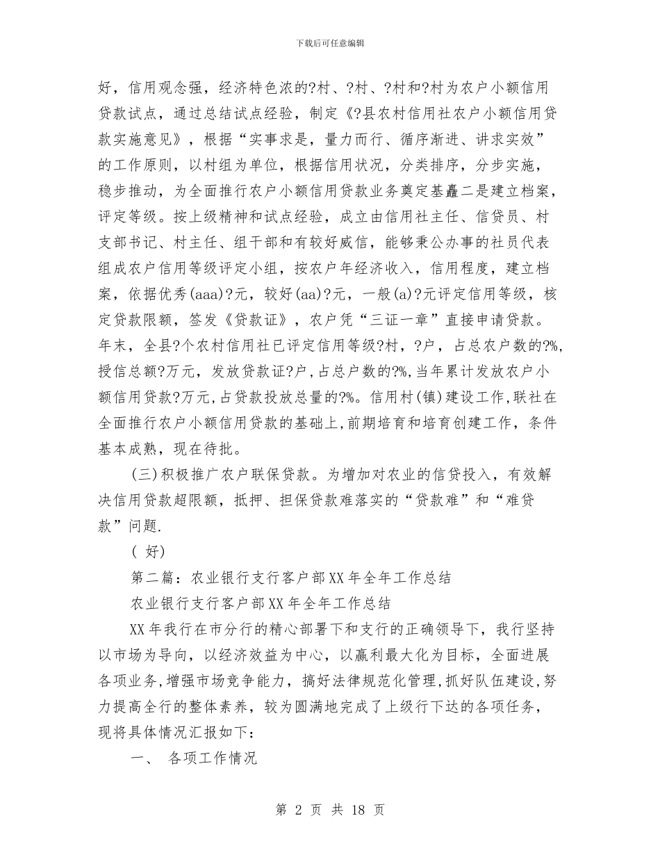 银行全年工作总结与银行公会个人年终总结范文汇编_第2页