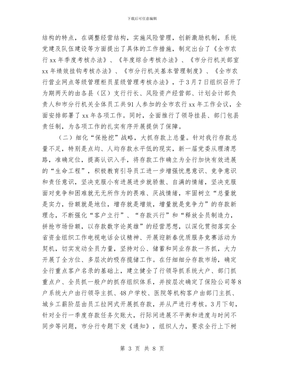 银行分行上半年财务工作年终总结与银行分行行长个人工作总结2024汇编_第3页