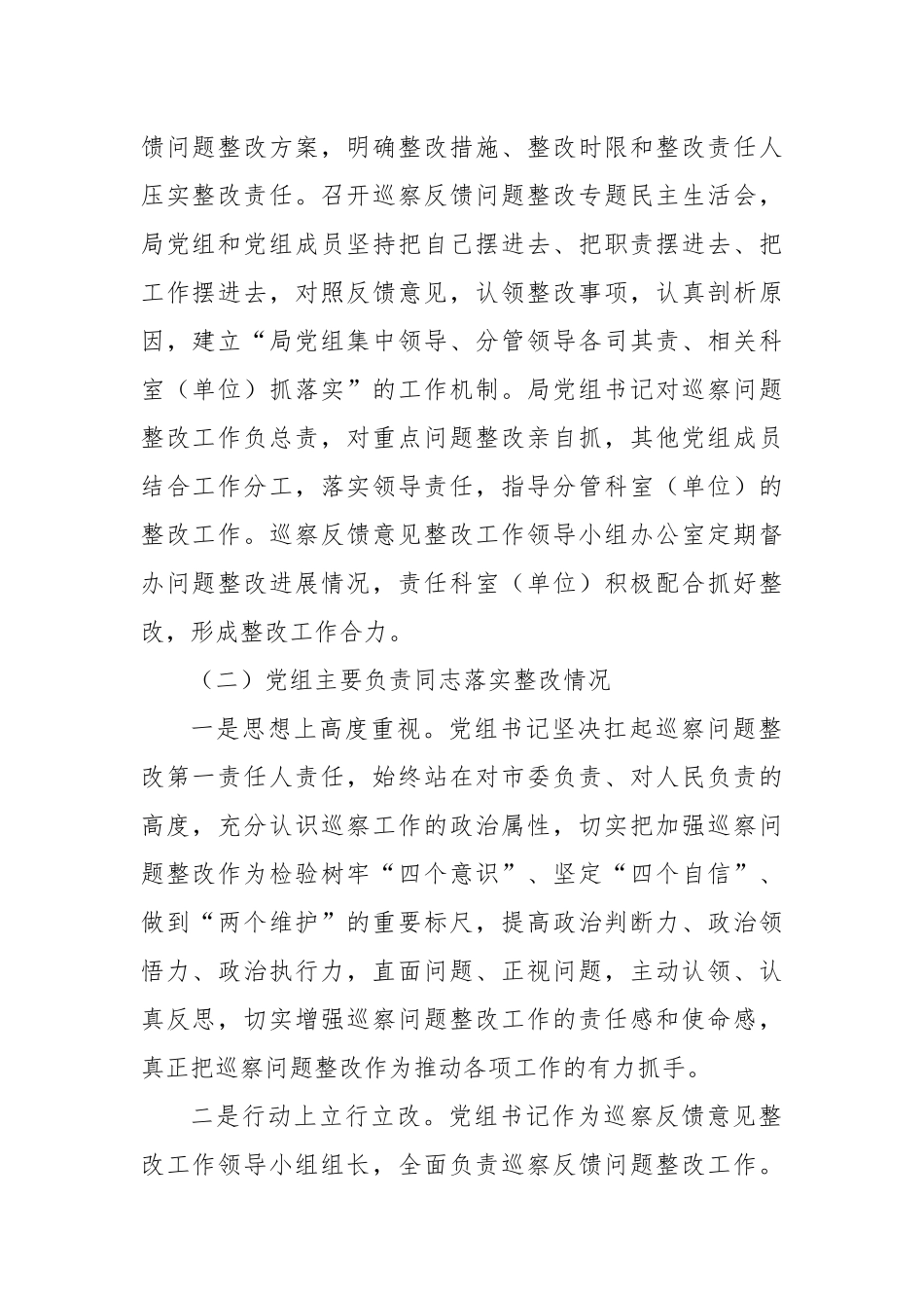 XX市水利和湖泊局党组关于八届市委第四轮巡察反馈意见整改进展情况的通报_第2页