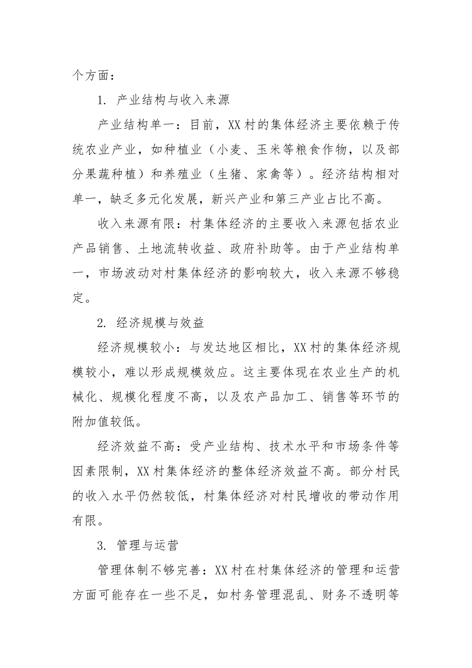 XX村讨论村集体经济会议记录_第2页