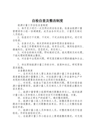 自检自查及整改制度