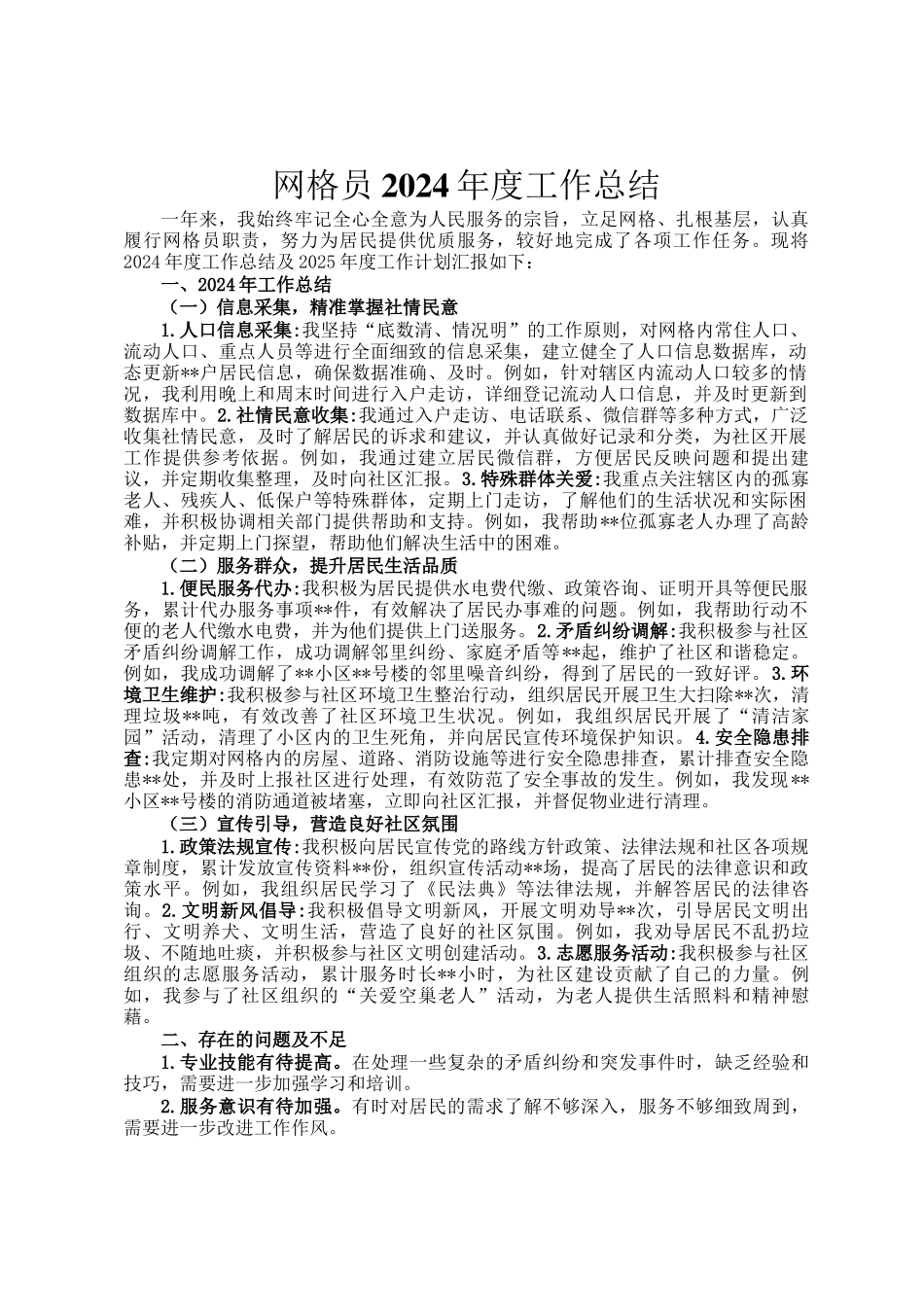 网格员2024年度工作总结_第1页