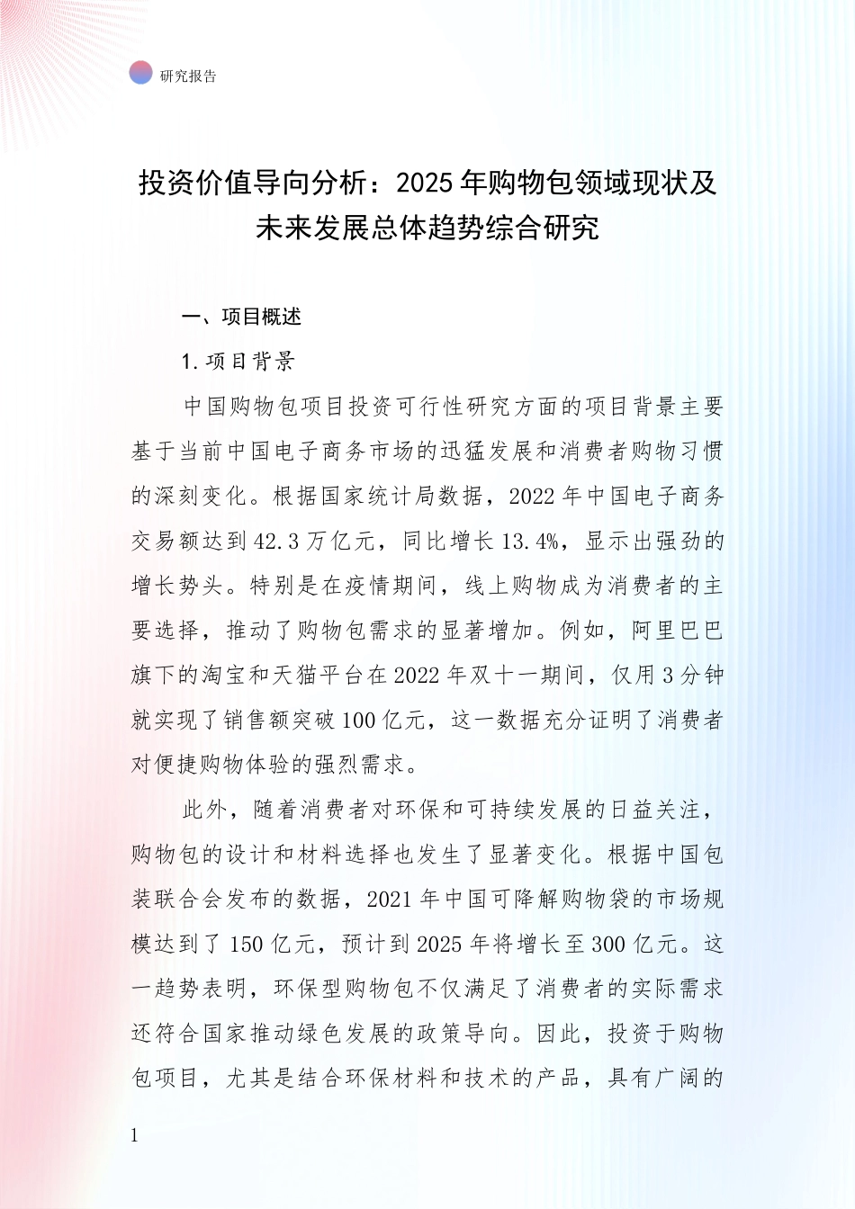 投资价值导向分析：2025年购物包领域现状及未来发展总体趋势综合研究_第1页