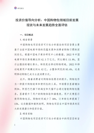 投资价值导向分析：中国购物包领域目前发展现状与未来发展趋势全面评估