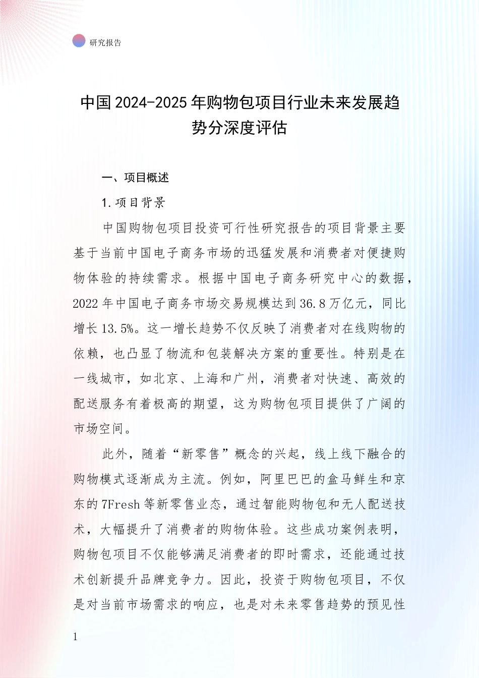 中国2024-2025年购物包项目行业未来发展趋势分深度评估_第1页