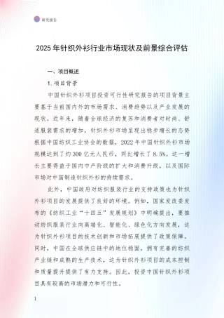 2025年针织外衫行业市场现状及前景综合评估