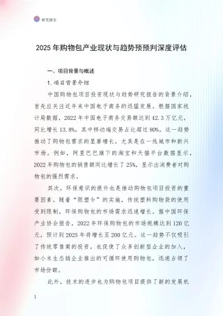 2025年购物包产业现状与趋势预预判深度评估