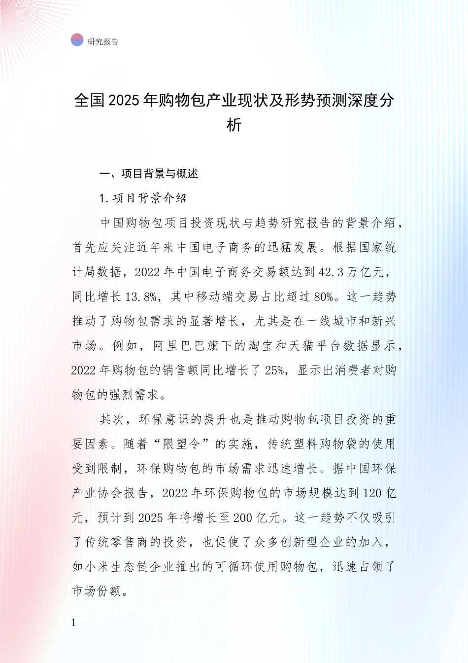 全国2025年购物包产业现状及形势预测深度分析_第1页