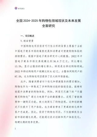 全国2024-2025年购物包领域现状及未来发展全面研究