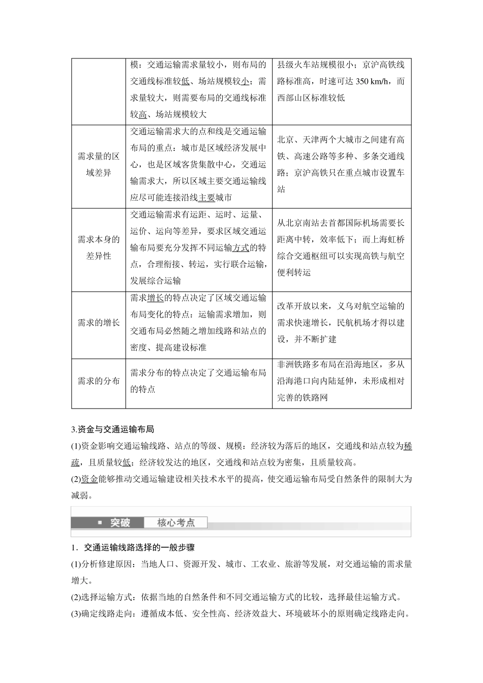 2024届高考一轮复习地理教案(新教材人教版)：区域发展对交通运输布局的影响_第2页