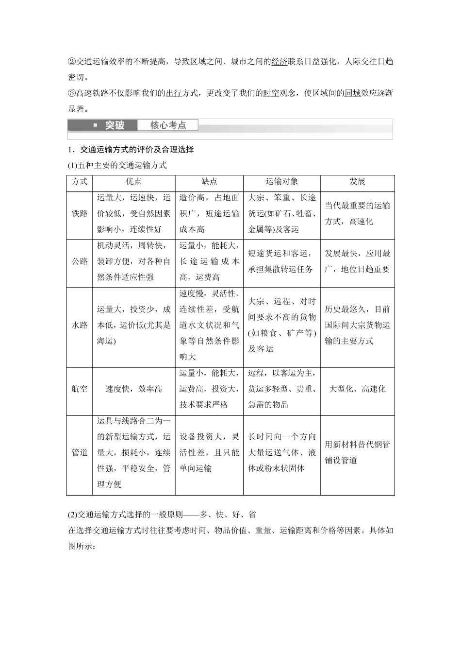 2024届高考一轮复习地理教案(新教材湘教版)：交通运输方式和布局_第2页