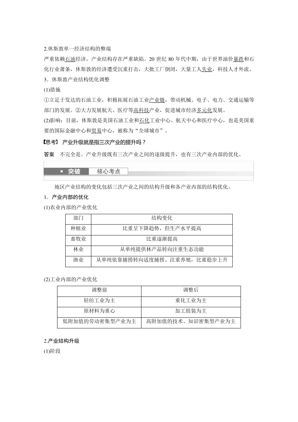 2024届高考一轮复习地理教案(湘教版)：产业转型地区的结构优化—以美国休斯敦为例_第2页