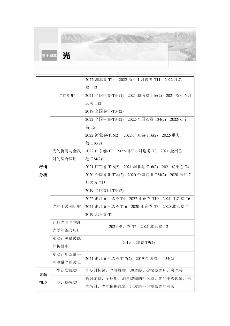 2024届高考一轮复习物理教案(新教材鲁科版)：光的折射 全反射_第1页